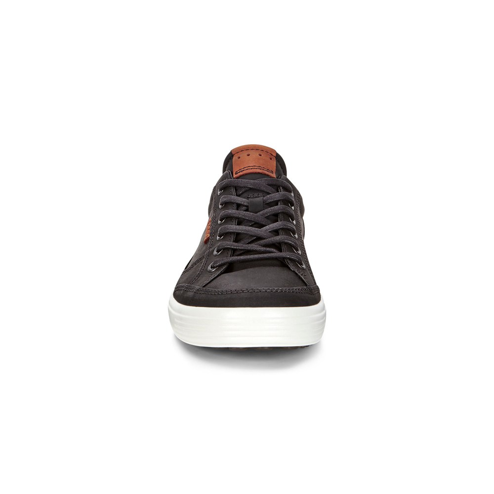 Mens Sneakers - ECCO Soft 7 Long Lace - Black - 0679DSHOK